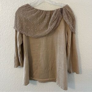 Reba Beige Tan Boho Knit Top